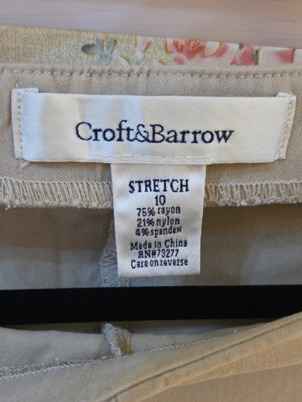 croft & barrow Beige Stretch Ponte Pants - Picture 2 of 3